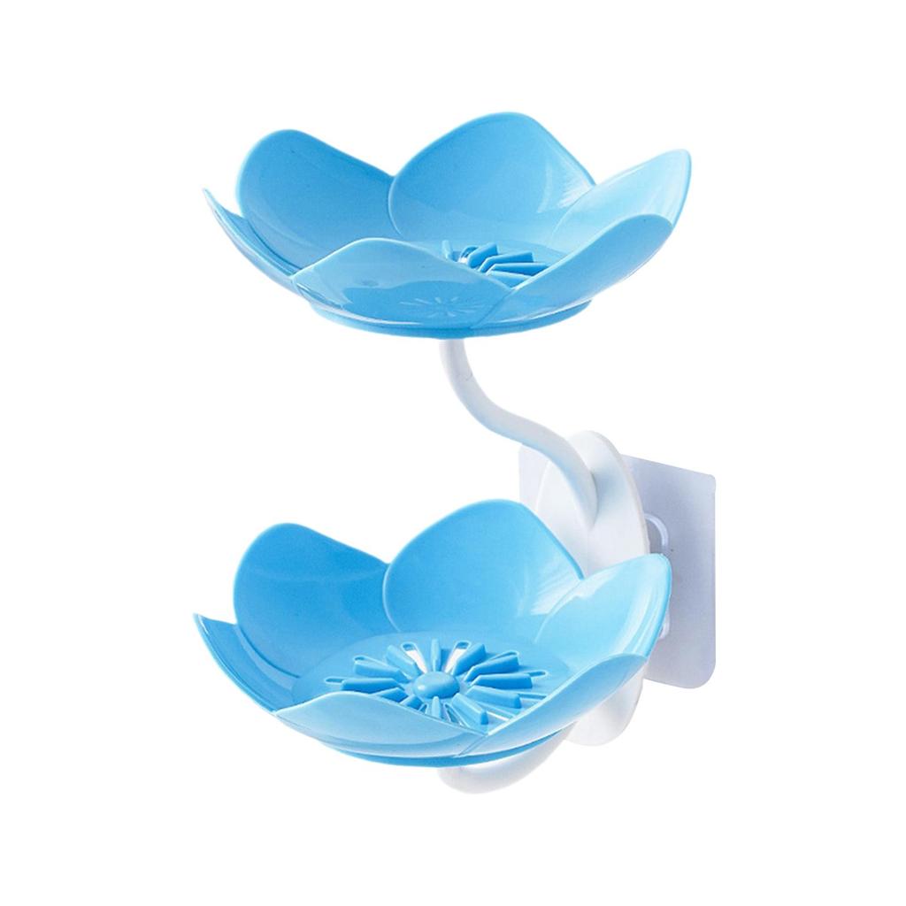 Drain Soap Tray Double Layer Wall Mounted Soap Box for Balcony Tubs Bathroom