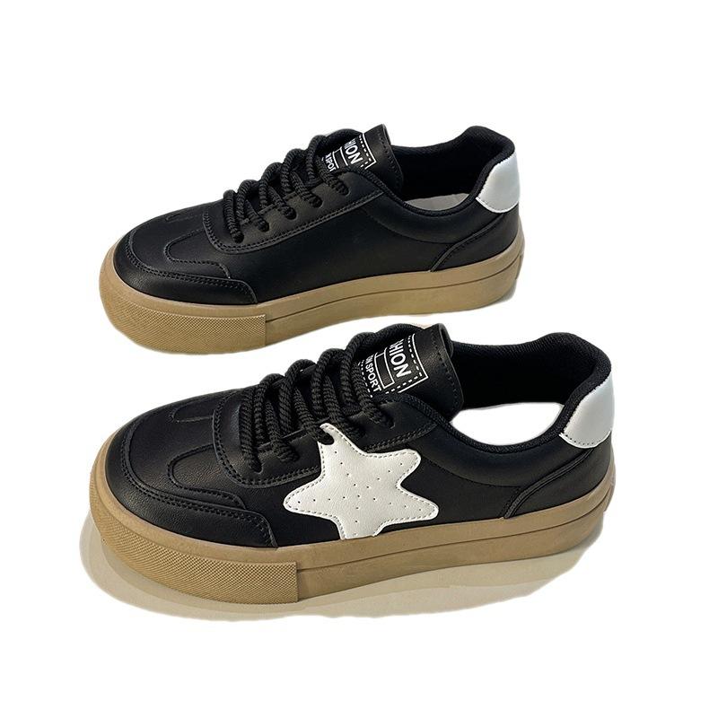 Platformové bílé boty Dámské podzimní a zimní Nové kulaté špičky Šněrovací Pohodlné Univerzální Dámské sportovní ležérní boty