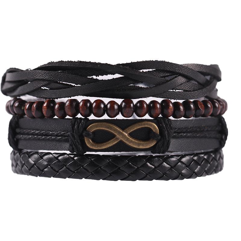 Unisex Handmade Woven Leather Bracelet - European and American Style Jewelry