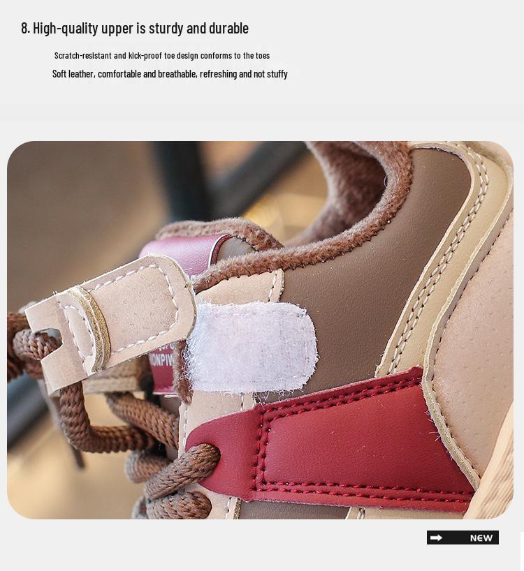 Zapatillas Deportivas de Cuero Forradas de Polar para Niños Invierno 2025: Cálido, Doble Algodón, Unisex Niños y Niñas, Estilo 'Papá', Venta Popular