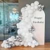Wedding Theme Balloon Kit Arch White Silver Balloons Garland Garland Bridal Shower Wedding Anniversary Photo Background Decor