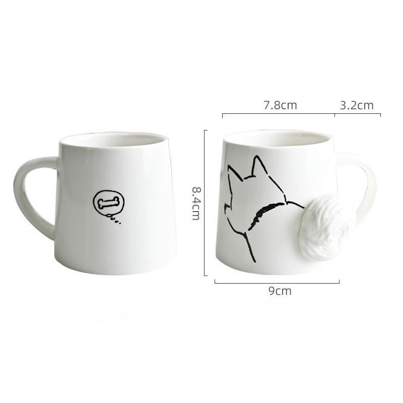 Japanese Style Cartoon Animal Ceramic Mug Creative 3D Coffee Milk Tea Water Cup Cute Children Breakfast Cup Household Drinkware