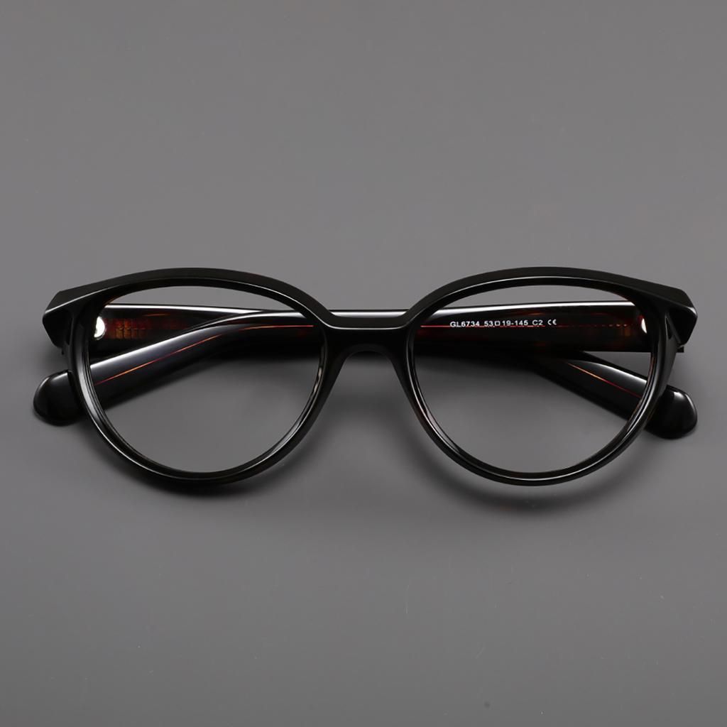 Retro Cat Eye Korean Women's Glasses Frame Luxury Acetate Frame Round Vintage Style Eyeglass Frames Transparent Eyewear Women