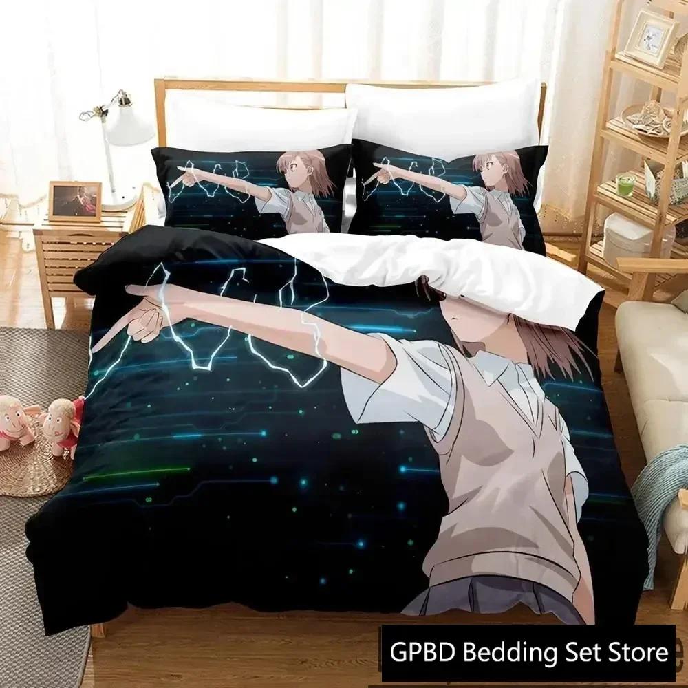 3D Misaka Mikoto A Certain Magical Index Railgun Beding Set Bedrom Soft Modern Bedspreads Comefortable Soft durable Quality Duvet Cover Pilowcase