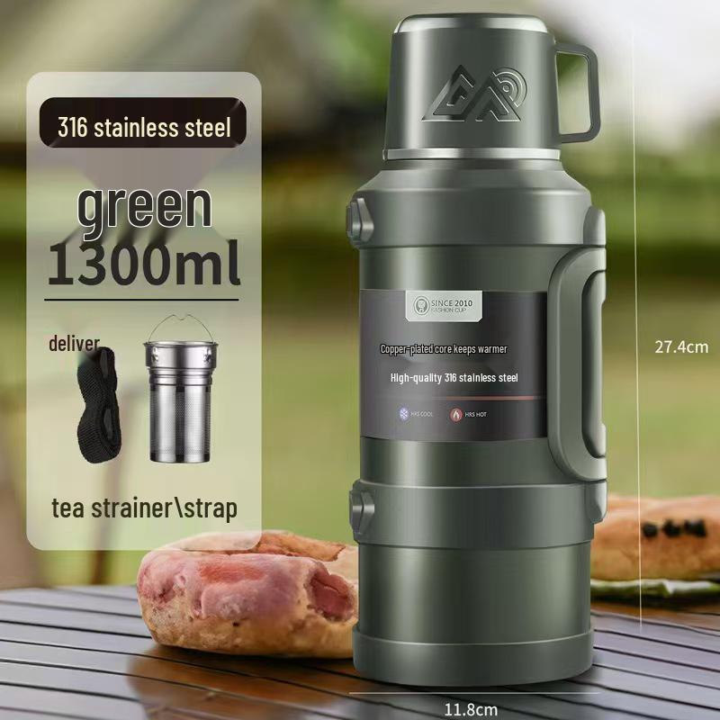 316 Large Capacity Outdoor Stainless Steel Insulated Sports Teapot and Water Cup