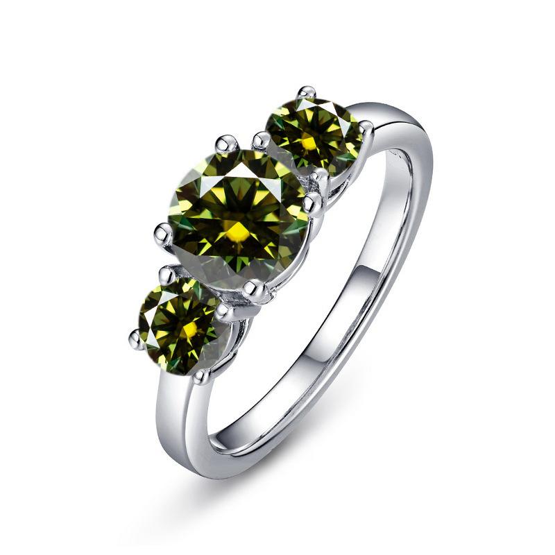 JoyceJelly S925 Silver Colors Moissanite Ring 2CT 4CT Total Full Moissanite Diamond Jewelry For Wedding Engagement Gift
