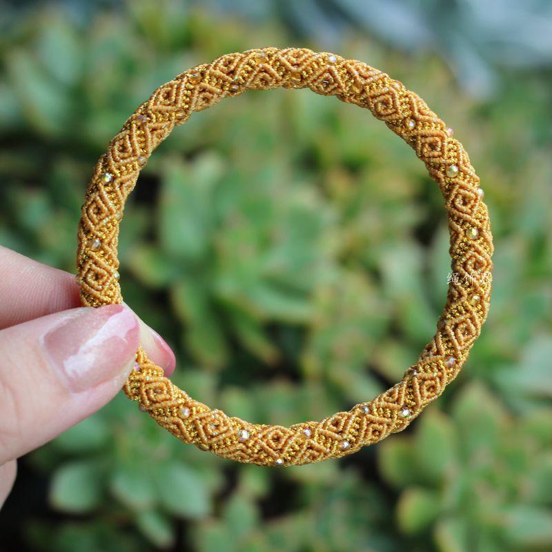 

Тканый браслет с узором возврата Плетеные браслеты Аксессуары для браслетов Трехмерный узор возврата Ремешок для переноски Готовое изделие Деньги катаются 15cm Golden seamless connection