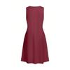 Vestido feminino plus size de verão estampado sem mangas gola redonda vestidos midi
