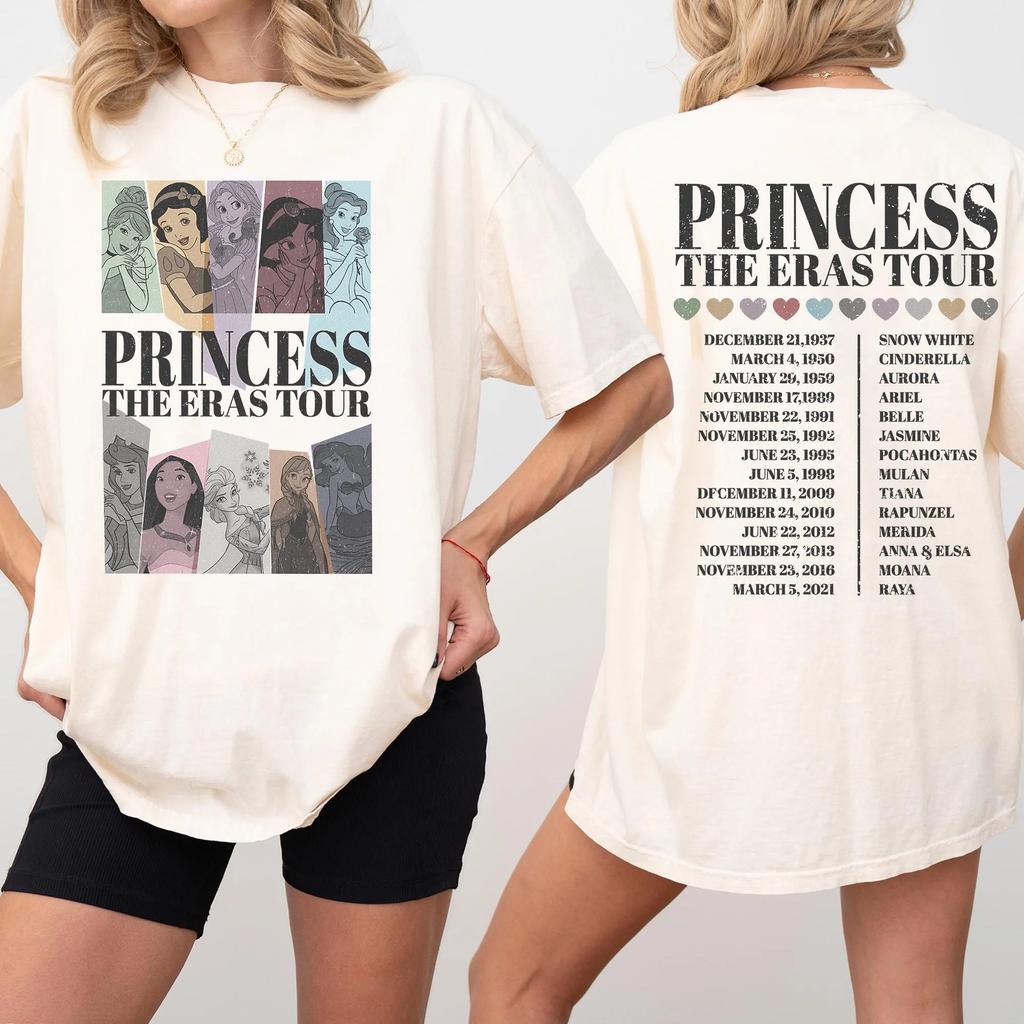 Princess Eras Tour Comfort Colors Shirt land Princess Tour Shirt Princess Characters Shirt Girl Trip Shirt Birthday Gift