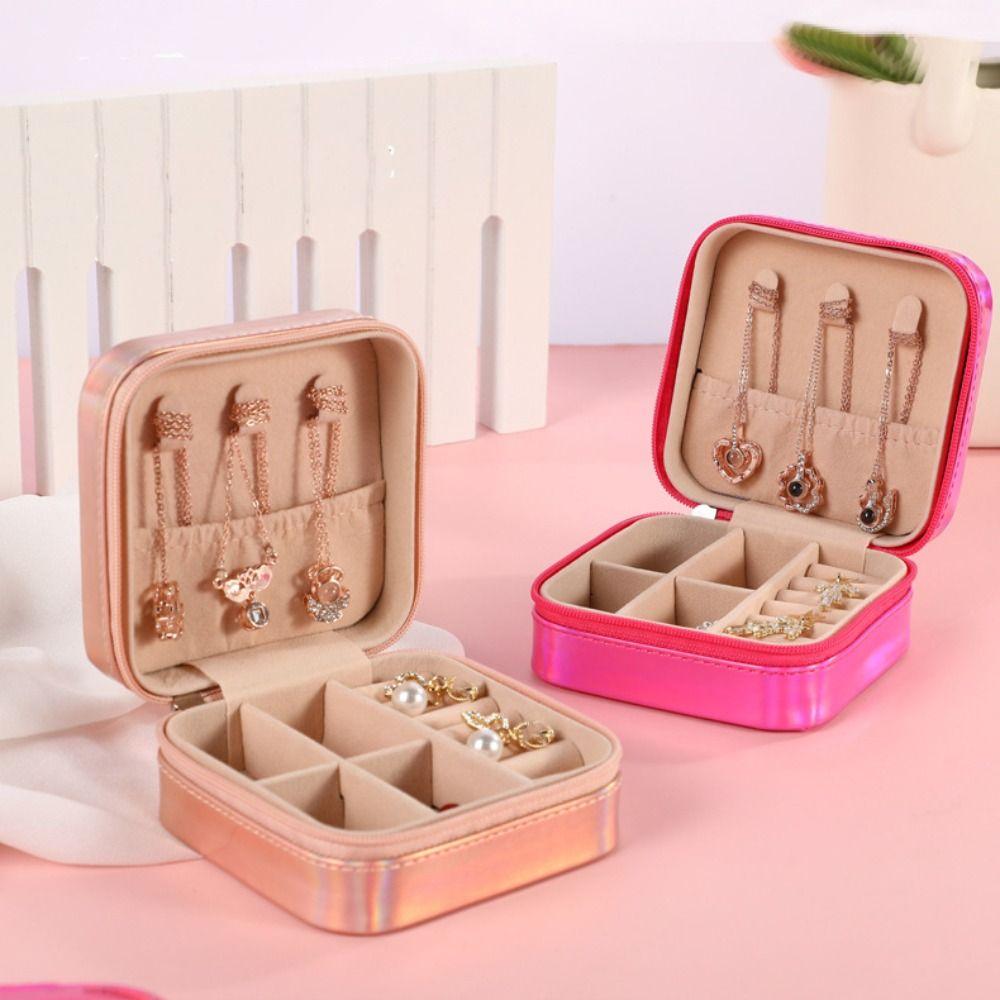 Schmuckverpackungsbeutel mit großer Kapazität PU-Leder Mini Schmuckdisplaybox Urlaub