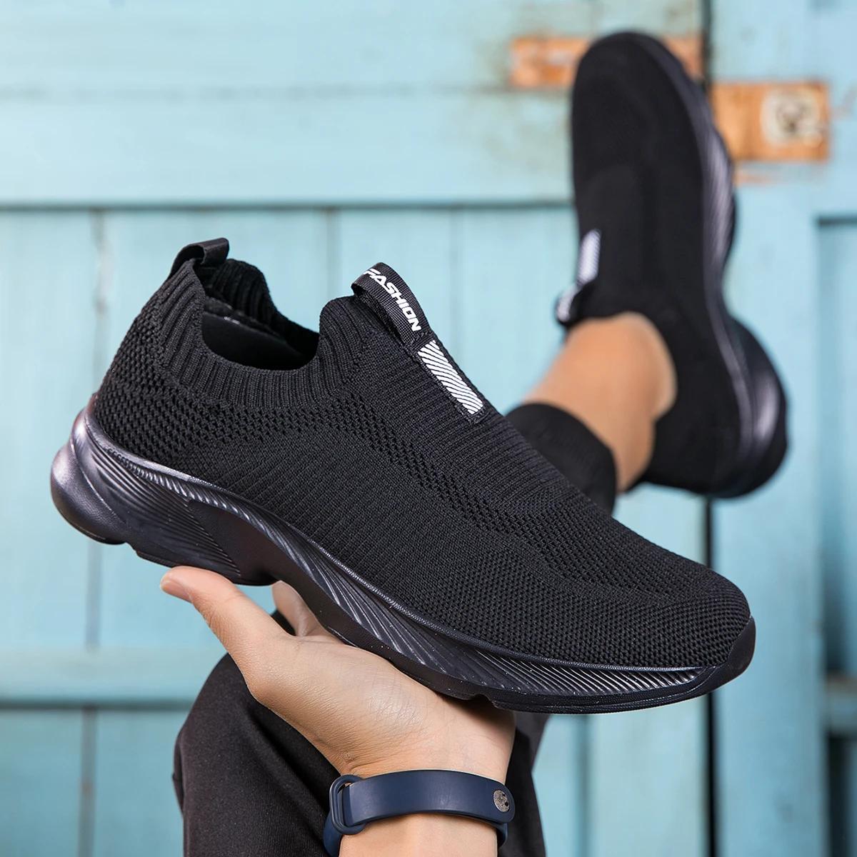

New Casual Shoes Light Outdoor Walking Tenis Shoes Zapatillas Hombre Black Size 38-45 Sneakers Men Shoes Loafers Mesh Breathable 45