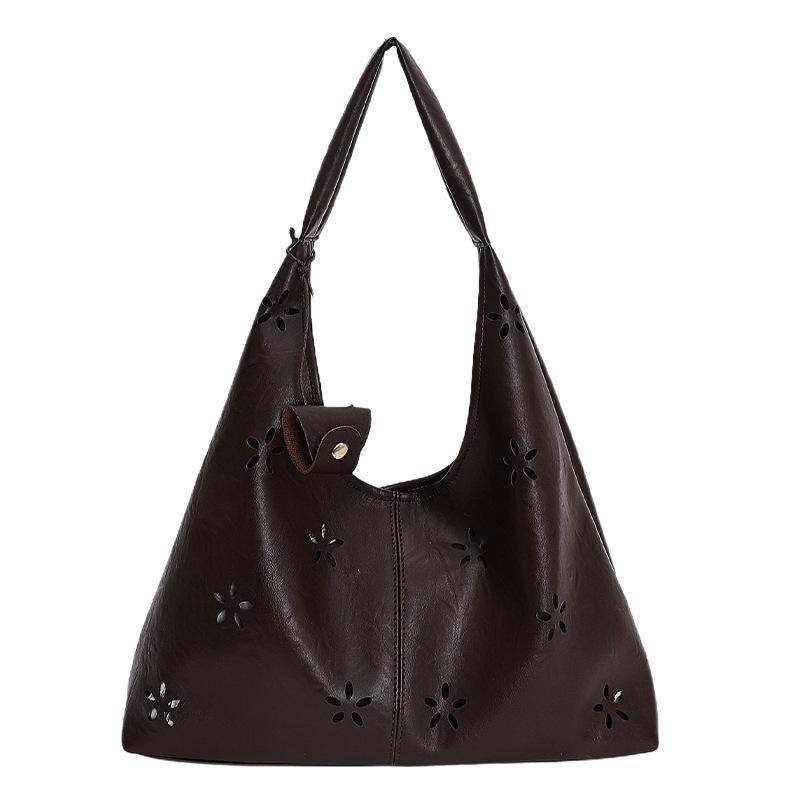 Hollow Underarm Bag Women's 2025 Autumn and Winter Korean Version Trendy Fashion Large-capacity Tote Bag Niche Retro Shoulder Bag