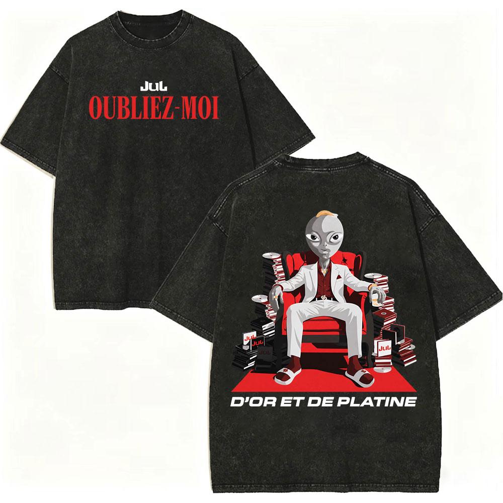 Vintage Washed Rapper JUL Album Graphic T Shirts Men Women Clothing Fashion Hip Hop T-shirt Summer Casual Loose Cotton T-shirts