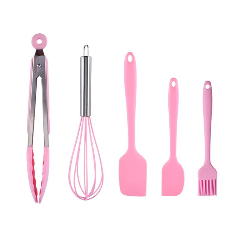 Baking Kitchenware Set with Silicone Scraper, Spatula, Oil Brush, Egg Beater, Steak Clip, and Heat-Resistant Baking Tools