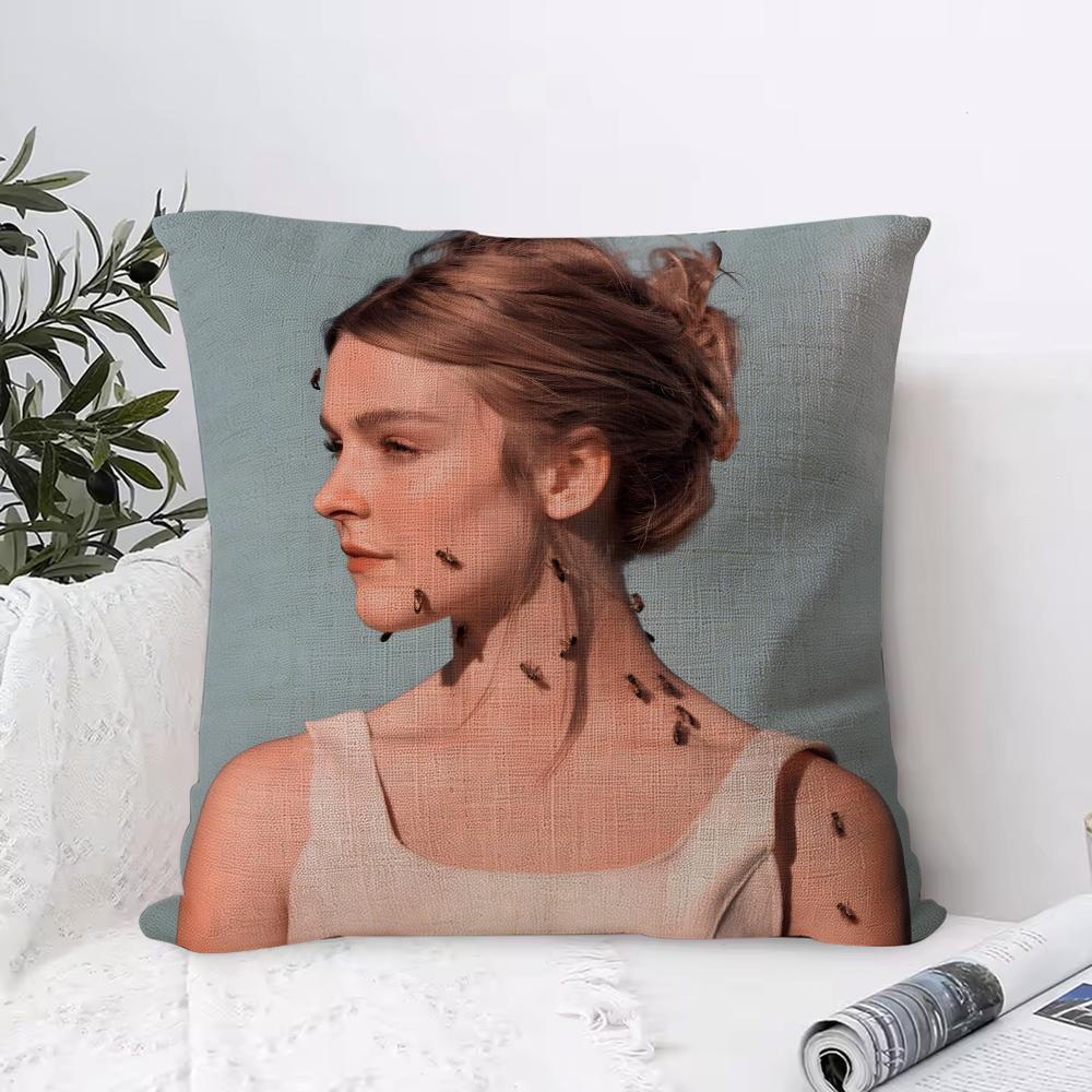 PPommelien Thijs Gedoe Cushion Cover Breathable Linen Pillow Cover SkinFriendly Home Decor Pillowcase with Hidden Zipper