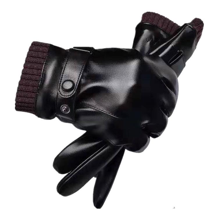 

Мужские кожаные зимние перчатки для верховой езды: Теплый, ветрозащитный, водонепроницаемый, совместимый с сенсорным экраном, нескользящий для мотоциклов и электромобилей. One Size