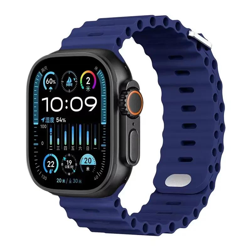 Ozean-Silikonarmband für Apple Watch Ultra 3/2 49mm Serie 11/10 46mm 42mm 9 8 7 45mm 41mm Armband iWatch 6 5 SE 44 40mm Armband