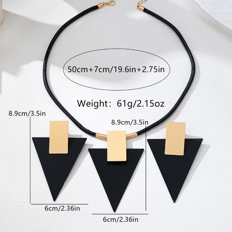 Fashion Alloy Necklace Earrings Set Geometric Oval Spiral Snail Clavicle Chain For Women Exaggerated Jewelry