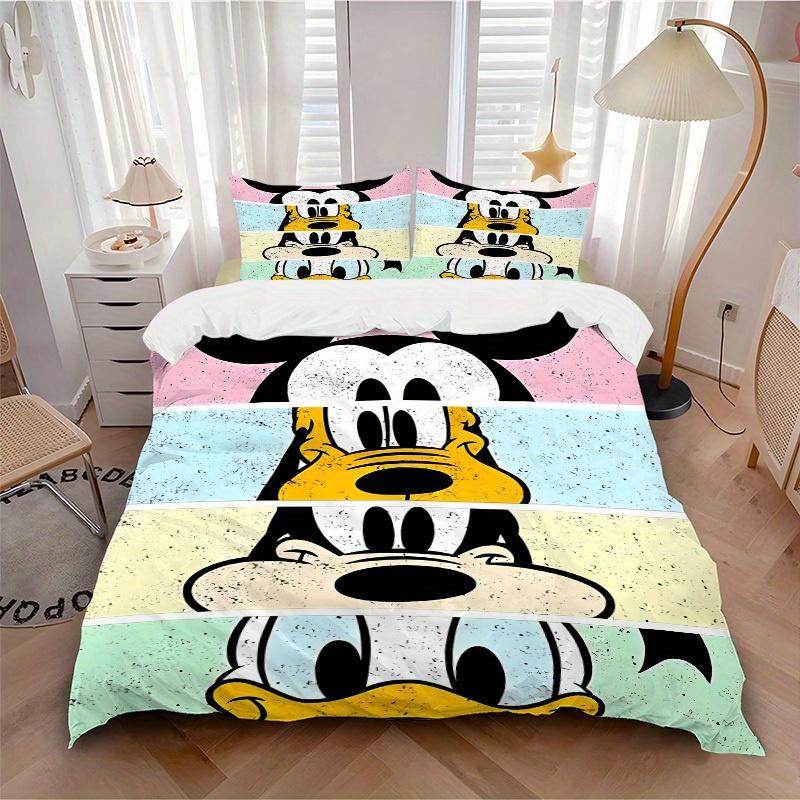 

3pcs set Mickey Mouse Pluto Donald Duck1pc of quilt cover+2pcs of pillowcase, no core, print bedding, All Seasons Bedroom Setting049 135x200cm