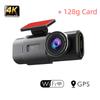 HD Dobbeltlinse Dashcam, 4K Ultra vidvinkel Natkamera, WiFi Dobbeltoptagelse For og Bag, og GPS-optager til Køretøjet