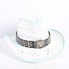 Popular European and American Fashion Hollow Woven Hat Straw Hat Men's and Women's Classic Outdoor Western Denim Straw Hat