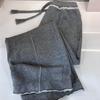 Pantaloni da Donna a Vita Alta a Gamba Larga Grigio Uniforme Pantaloni Business Casual Dritti Larghi da Ufficio Quotidiani