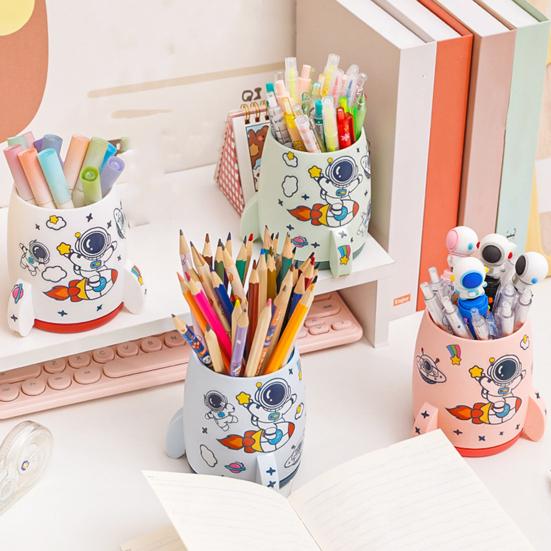 Creative Rocket Pen Holder Large Capacity Kids Desk Organizer Multi-Functional Storage Box for Pens And Stationery