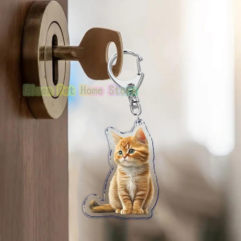 Funny Cat Key Chain Keychains Ring for Accessories Bag Pendant Keyring Jewelry Cute Animal Pet Llaveros Friends Gifts Cool Cats