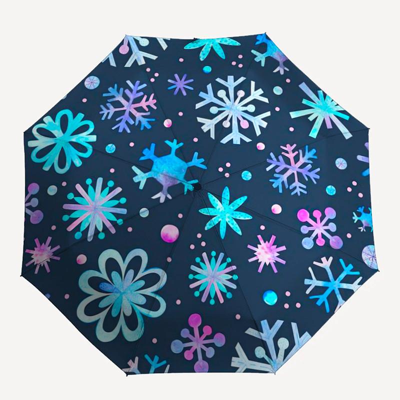 

1pc snowflake winter Pattern Umbrella Automatic Opening and Closing Umbrella, High quality Umbrella, Ideal Gift for Her 187