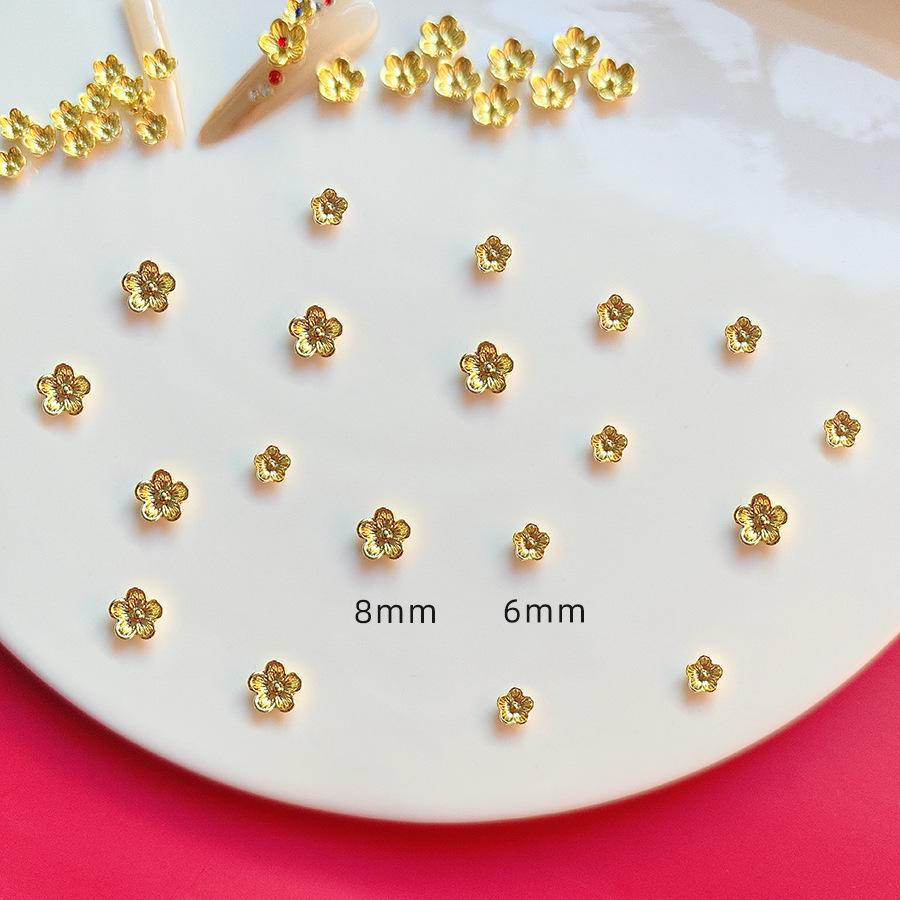 

Золотая камелия Смешанные 3D Пятилепестковый цветок Стразы для ногтей Сплавные украшения 8mm - 10 pieces