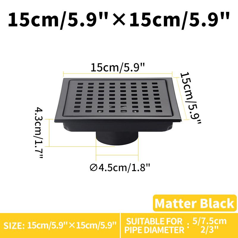 150x150mm Vannas istabas grīdas sifons Liela