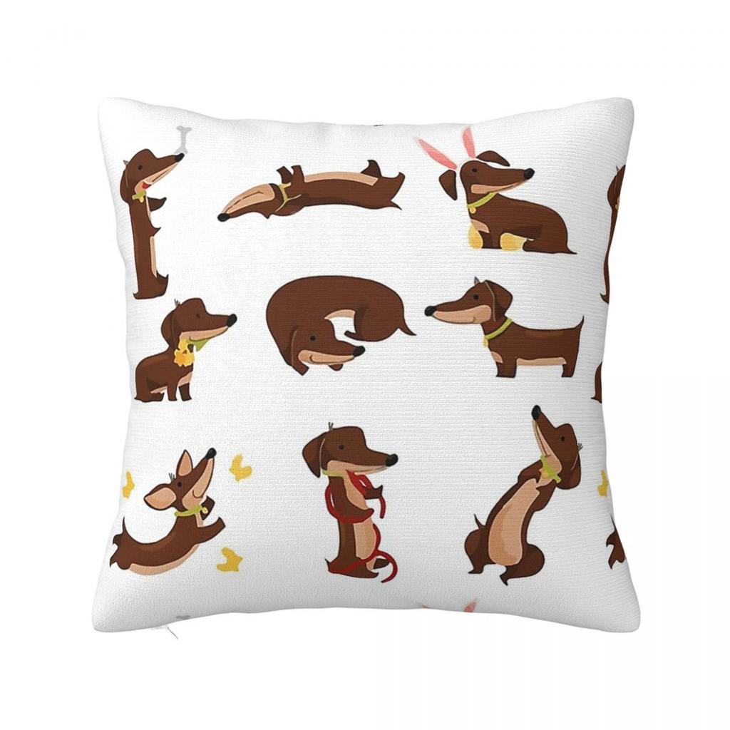 Dachshund Valentines Day Pillow Covers Polyester Home Dogs Animal Cushion Cover Cool Decorative Pillow Cover 4545