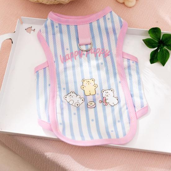 Summer Mesh Dog Vest Breathable Pet Vest Cute Dog Tee Shirt with Metal D-Ring for Small Dogs Outdoor Walks
