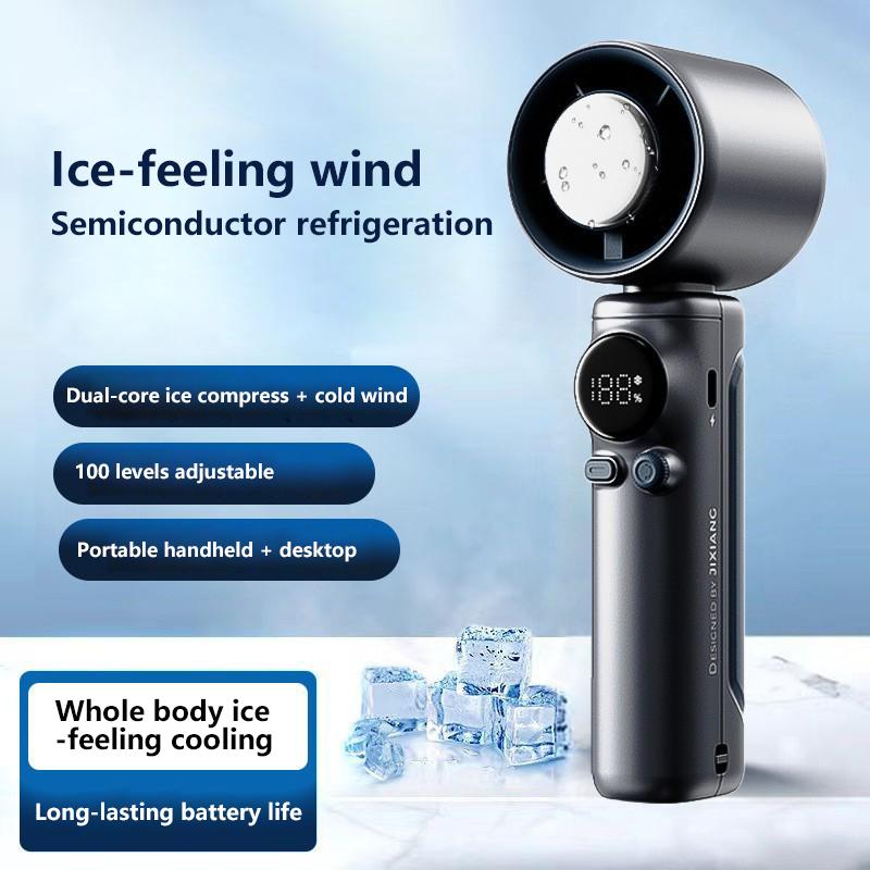 Xiaomi Handheld High-speed Small Fan 100-speed Adjustable Wind Turbo Digital Display Ice Cooling Usb Rechargeable Electric Fan