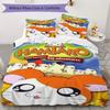 Set Copripiumino Trapuntato con Fantasia Hamtaro Copripiumino Federa Decorazione per la Casa Regalo di Compleanno (1 * copripiumino + 2 * federe senza imbottitura)