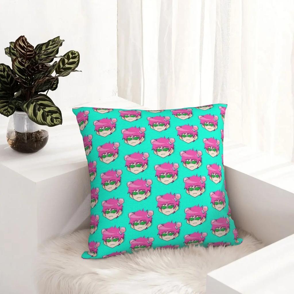 Chibi Saiki Anime Pillow Case Cushion Cover Awesome Polyester Decorative Pillowcase for Car