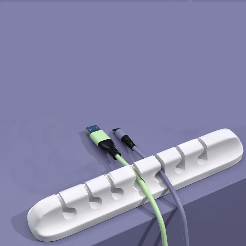 Silikon USB-Kabel-Organizer USB-Ladekabel-Wickler Schreibtisch-Ordnungsmanagement-Clips Kabelhalter für Maus-Kopfhörer-Zubehör