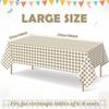 Hallswl 3pcs Khkai Gingham Tablecloth,Brown Beige Checkered Tablecloths Buffalo Plaid Disposable Plastic Table Covers for Birthday Baby Shower Bridal