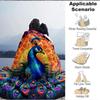 1pc Peacock Mandala Lightweight Flannel Blanket, Comfortable and Warm Blanket, for Office and Camping Sofa Bed, Livingroom173
