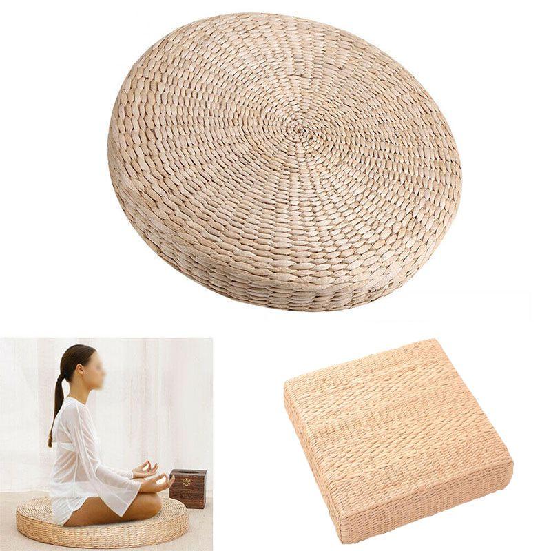 Eco-friendly Hand-woven Tatami Floor Pillow With Soft Sponge Filling For Comfort