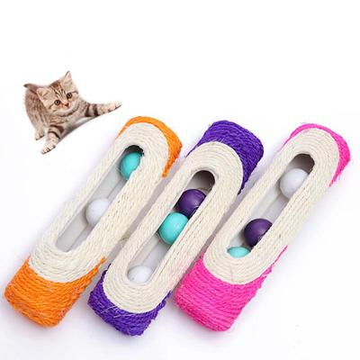 Cat Scratching Board Pet Cat Rolling Sisal Scratching Post Trapped With 3 Ball Training Novely Toy