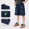 Kids' Loose Space Theme Embroidered Denim Shorts