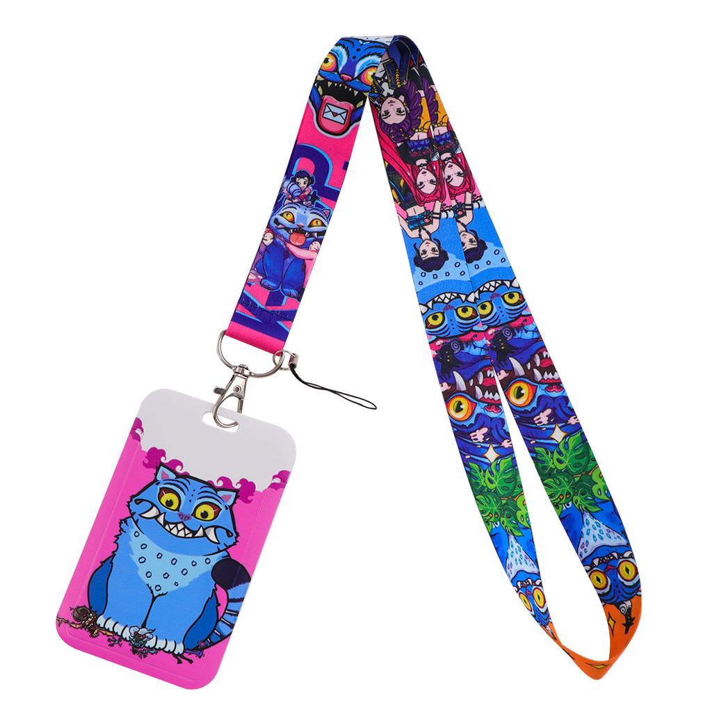 Lanyard con Ciondolo Gruppo Ragazze Demoni Kpop Portachiavi per Auto Portatessere Fan Kpop Portachiavi per Cellulare Portabadge Gioielli Regalo per Fan