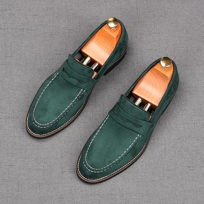 Neue Herren Spitzschuhe Suede Leder Business Flats Schuhe Männliche Designer Penny Loafers Homecoming Hochzeitskleid Schuhe