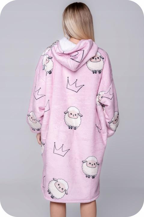 Blanket Sweatshirt Oversize Warm Thick Blanket Sweatshirt 2in1 Sheep Furry [Kb-W15]