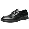 Autumn new men's business dress leather shoes one pedal loafers first layer cowhide fashion trend wedding derby shoes