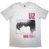 U2 T Shirt War Tour Band Logo New Official Mens Grey