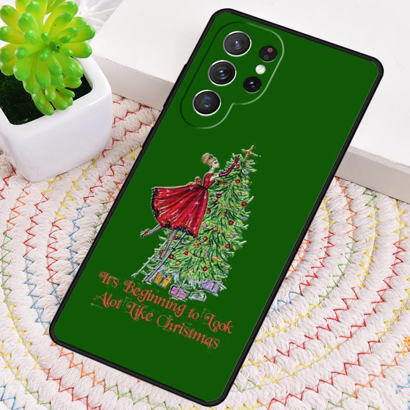 Weihnachts Mädchen Baum Geschenk Handyhülle für Samsung Galaxy note 10 pro S26 Ultra S23 S24 FE S25 S21 S22 PLUS stoßfest Hülle
