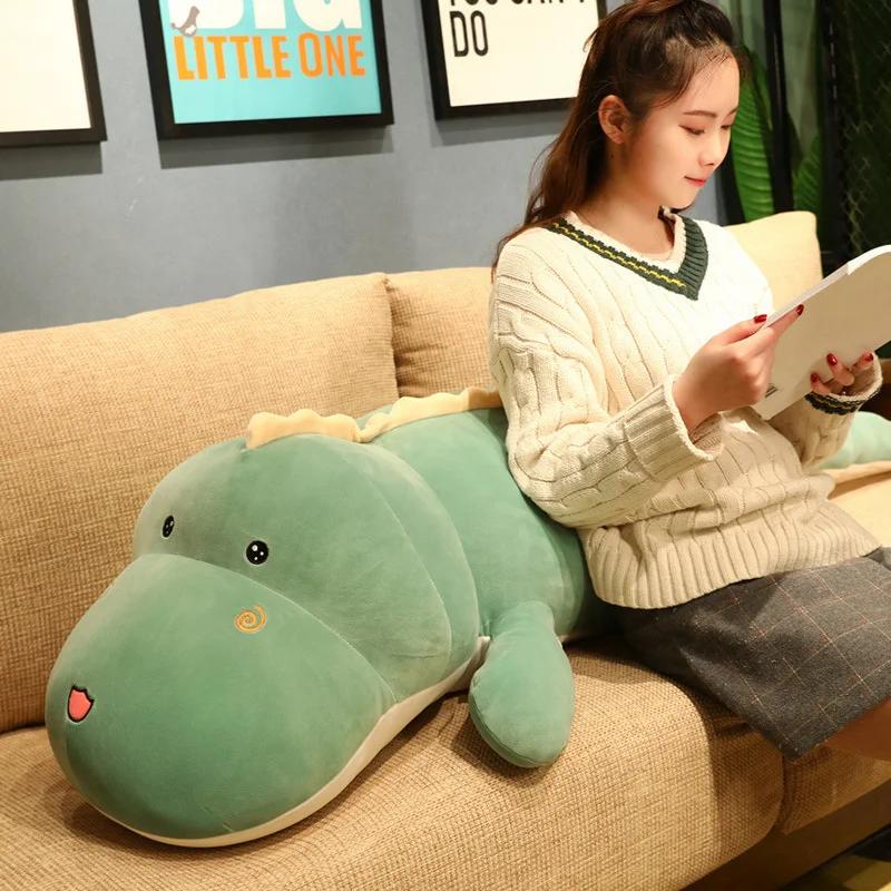 New Huggable Big Long Cute Dinosaur Plush Toy Soft Cartoon Animal Crocodile Stuffed Doll Boyfriend Pillow Kid Girl Birthday Gift