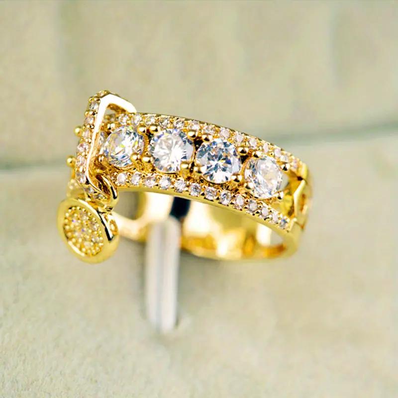 

1 шт., креативное кольцо с инкрустацией из циркона, ювелирные аксессуары 8 золотой